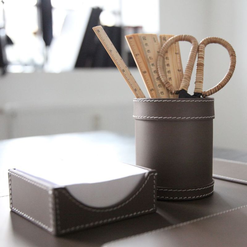 Pen Cup Leather - Black