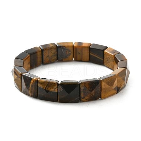 Square Gemstone Bracelet - Men, Model: Tiger Eye