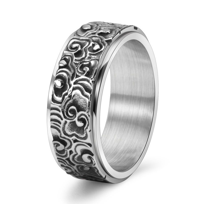 Steel Cloud Ring - Men, Color: Silver, Size: 10 (19.8mm)