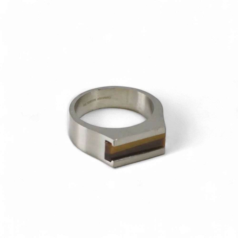 Tiger Eyes Signet Ring, Size: 9