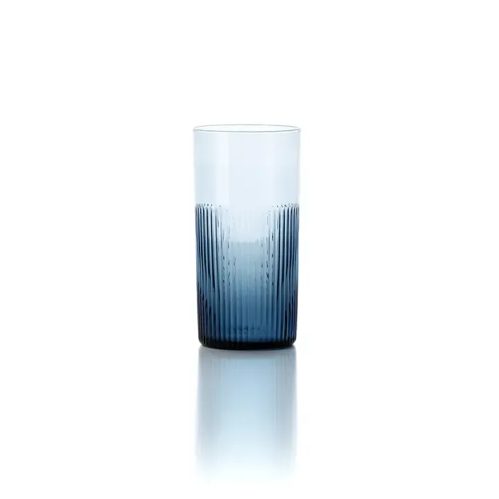 The Azure Rippled High Tumbler - Blue
