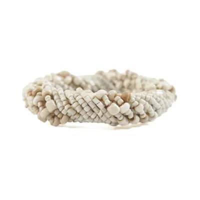 The Beaded Napkin Ring - White