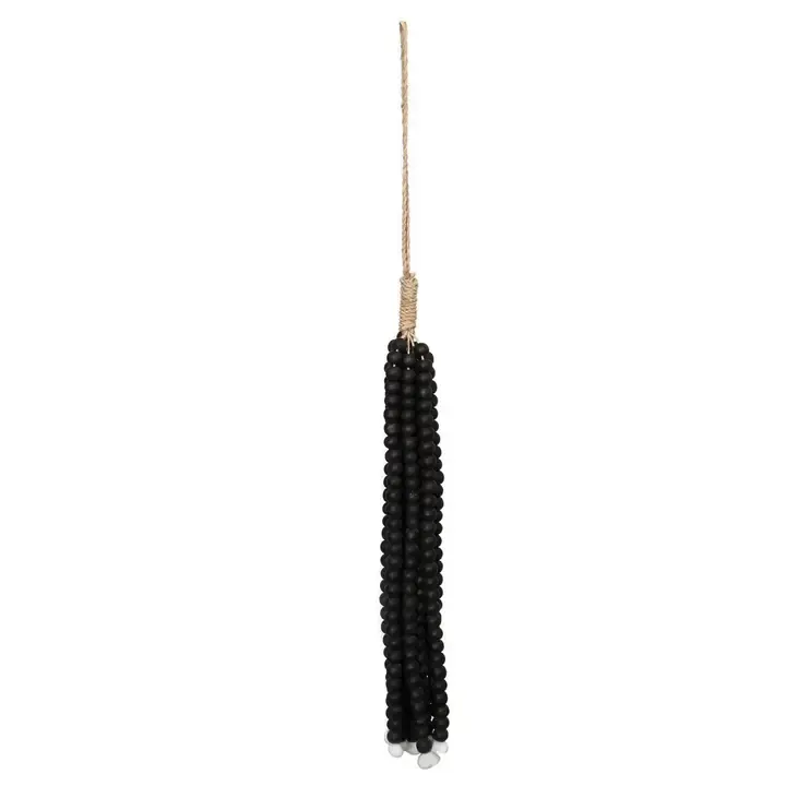 The Wooden Beads Tassel, Color: Black