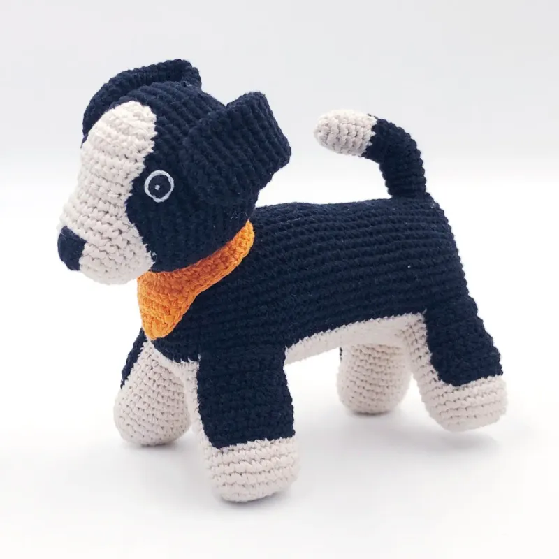 Handmade Sheep Dog Plush Toy - Organic Cotton Crochet
