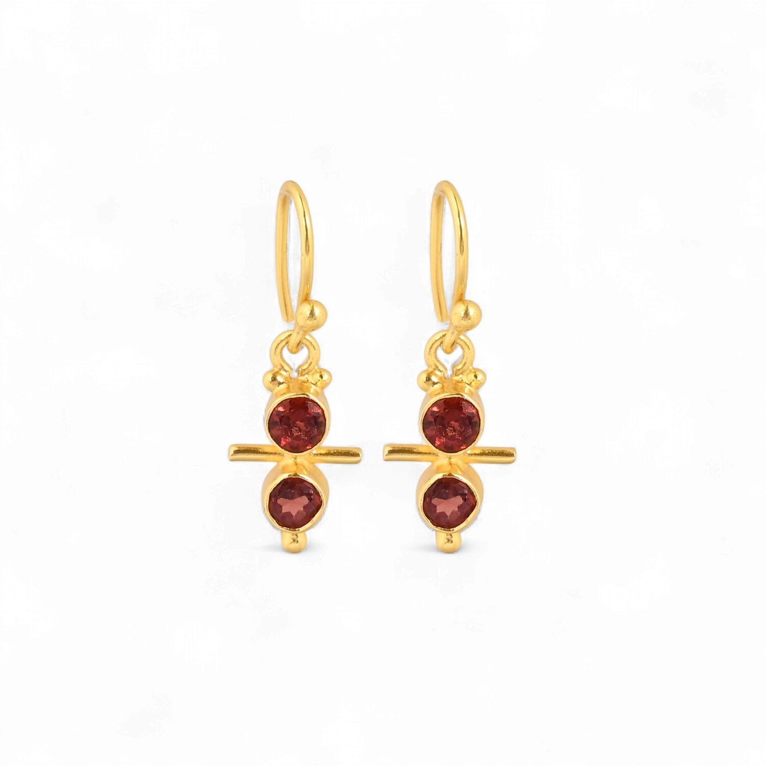 Earrings Stone Axis, Color: Garnet