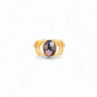 Ring Burning Crown - Mohave Black Opal