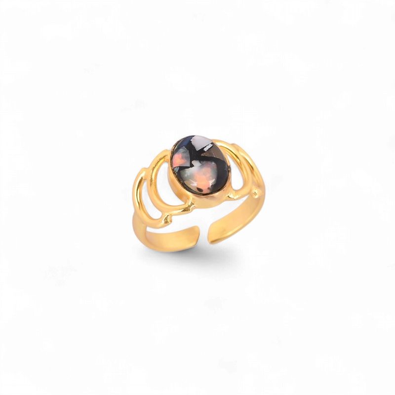 Ring Burning Crown - Mohave Black Opal