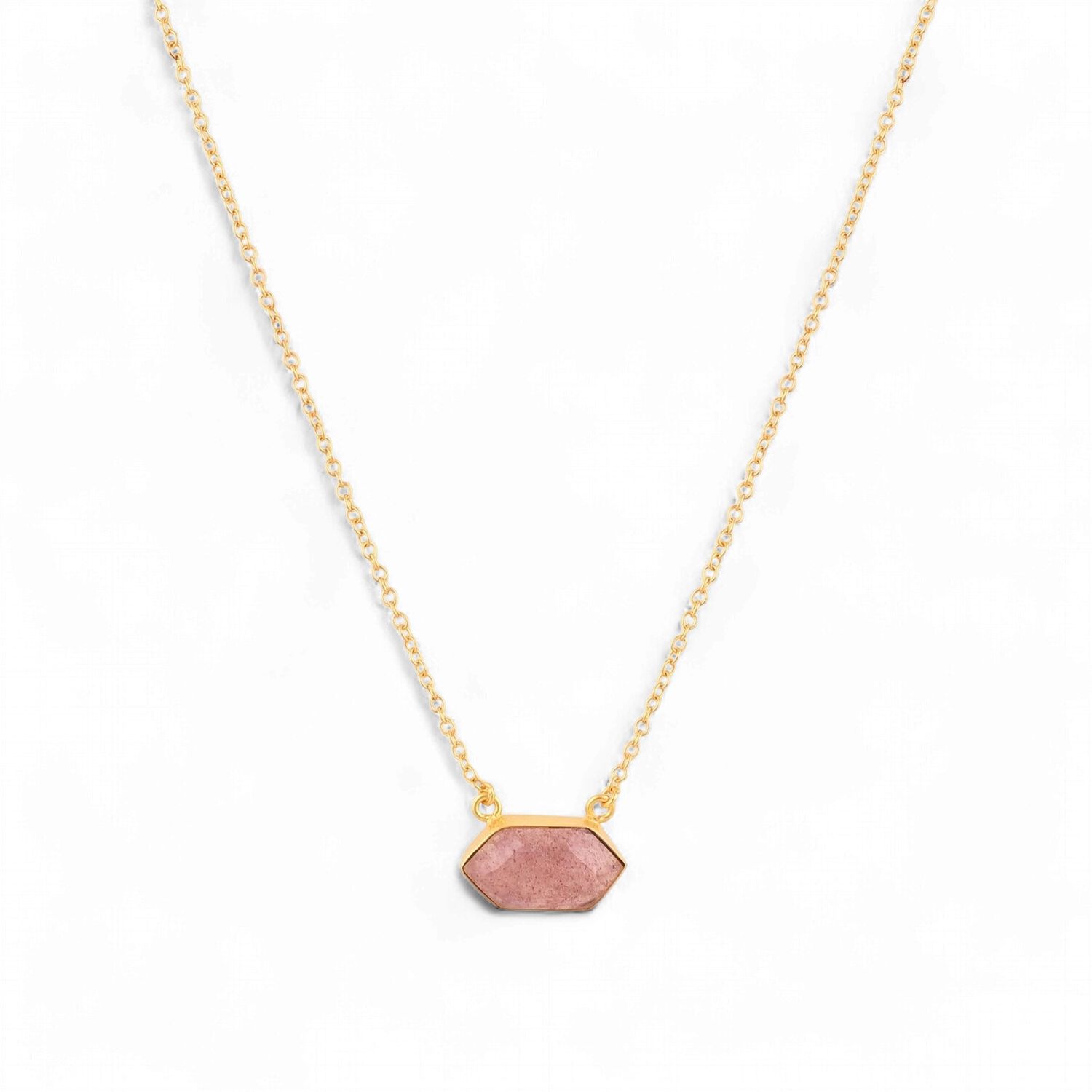 Necklace Celestial Storm - Strawbery Quartz