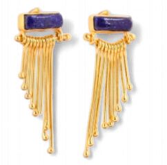 Earrings Golden Serpent - Lapis Lazuli