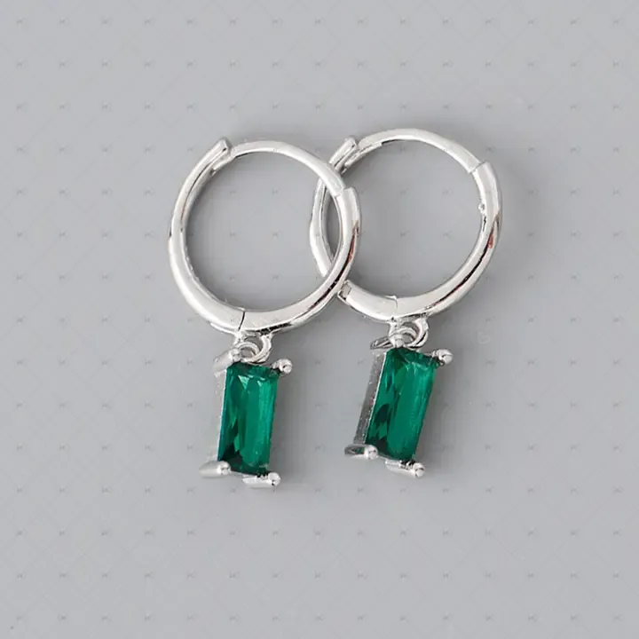 Zircon Hoop Earrings S925