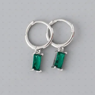 Zircon Hoop Earrings S925