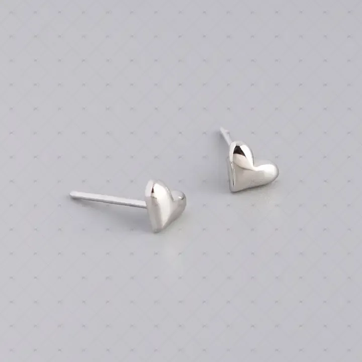 Heart Earrings S925, Color: Silver