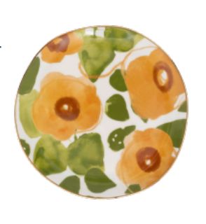 Good Morning Plate - Medium Floral Art caramel