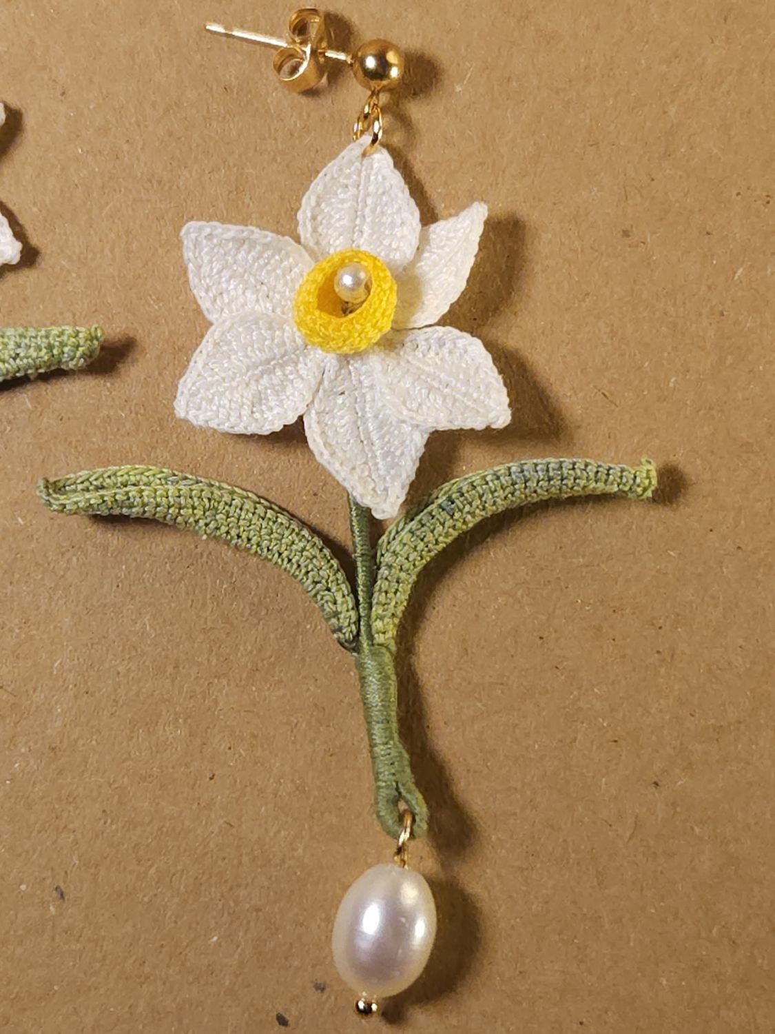 Crochet Earrings Daffodil