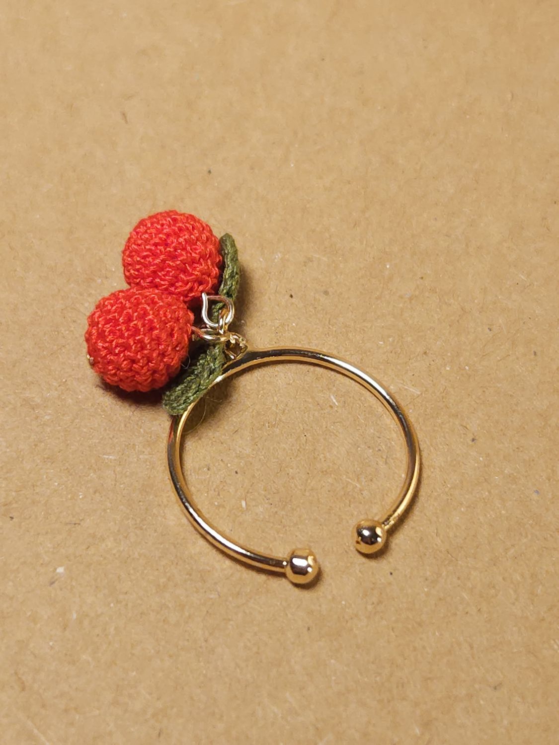 Crochet Ring Cherry