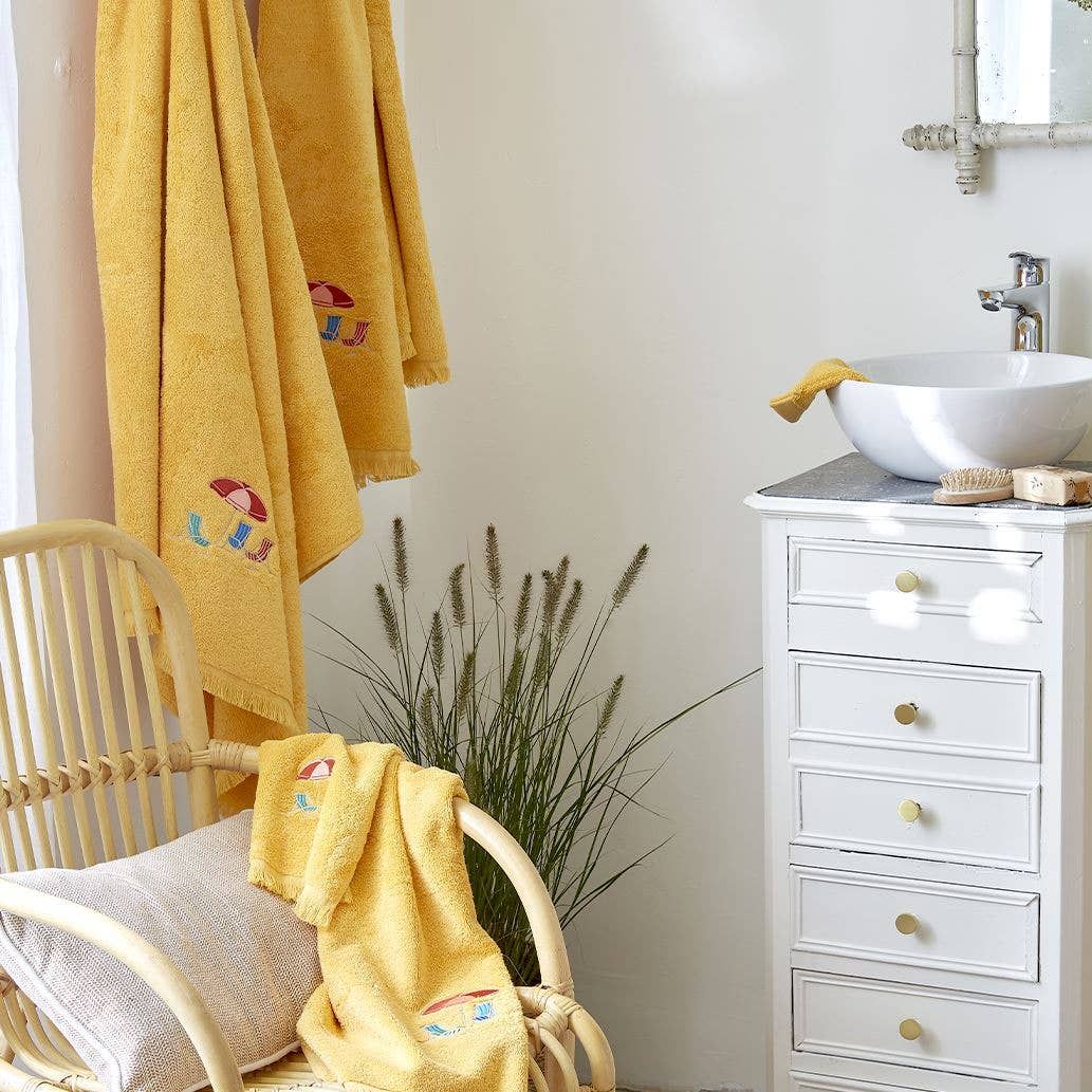 Plein Soleil Embroidered Towel, Size: 70x140 cm