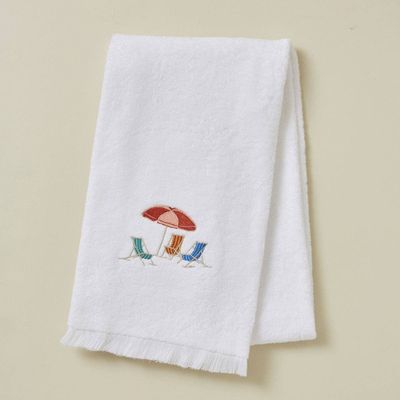 Plein Soleil Embroidered Towel White