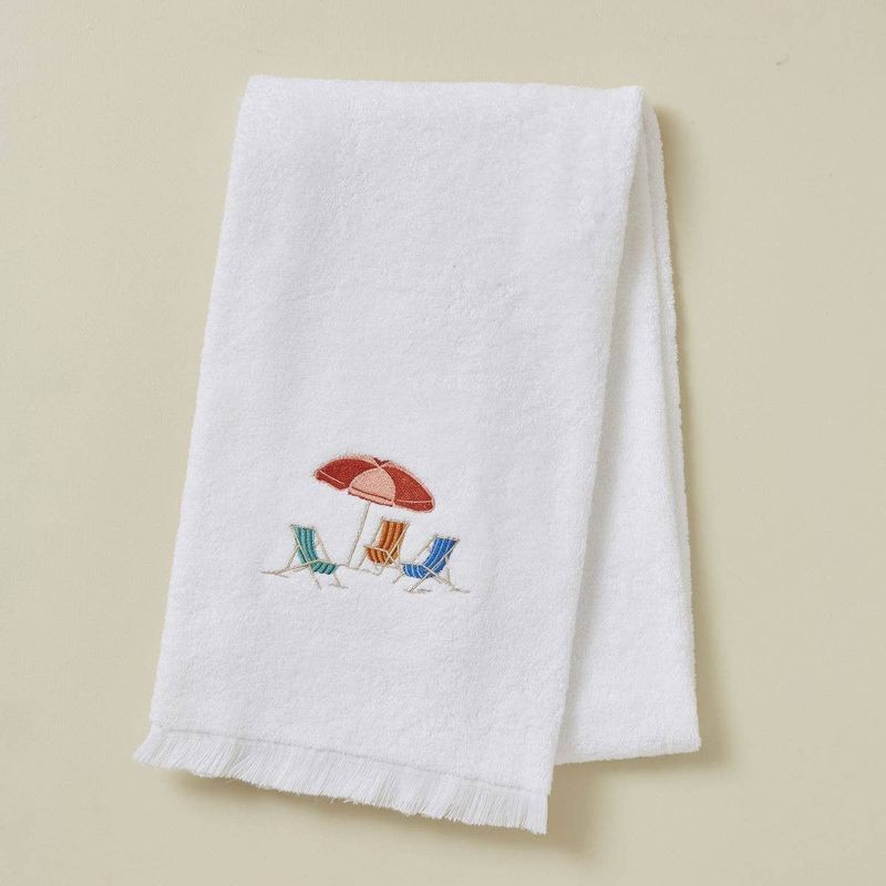 Plein Soleil Embroidered Towel White