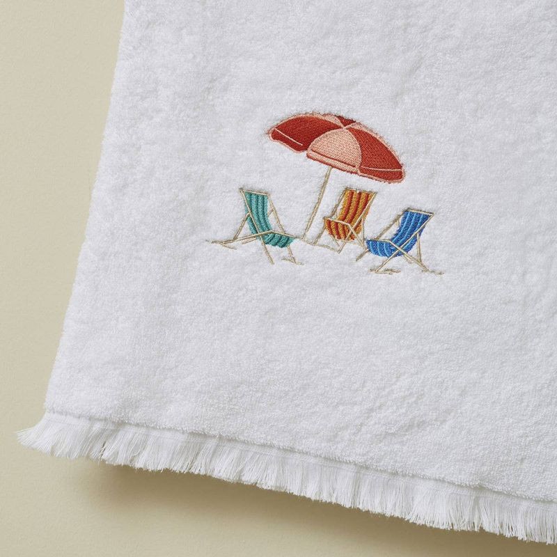 Plein Soleil Embroidered Towel White