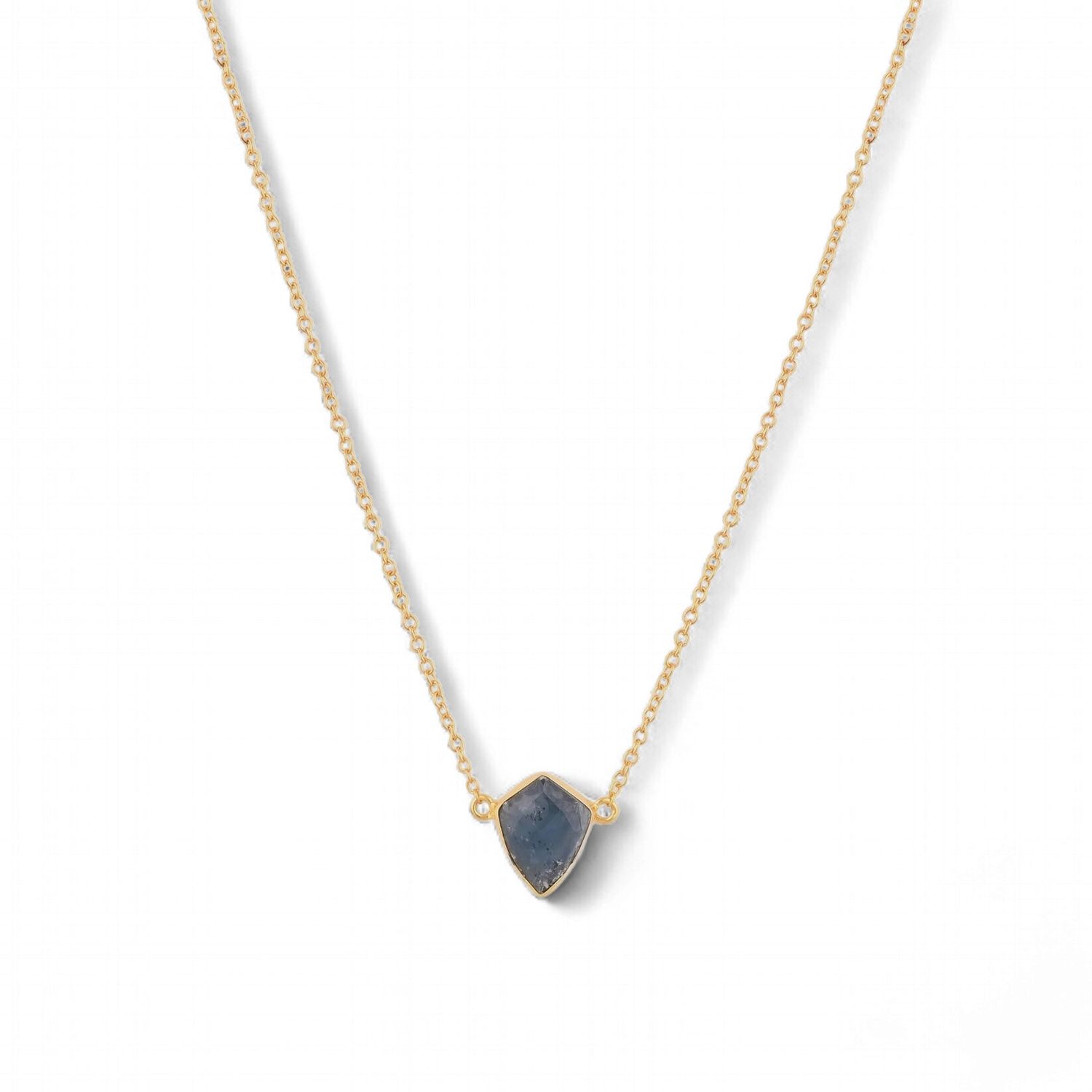 Necklace Stone Shield, Model: Moss Kyanite