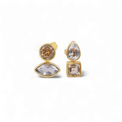 Earrings Wedjag Traces - Citrine + Clear Quartz