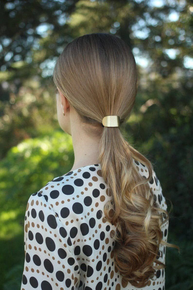Band Hair Tie / Medium, Metal: Brass
