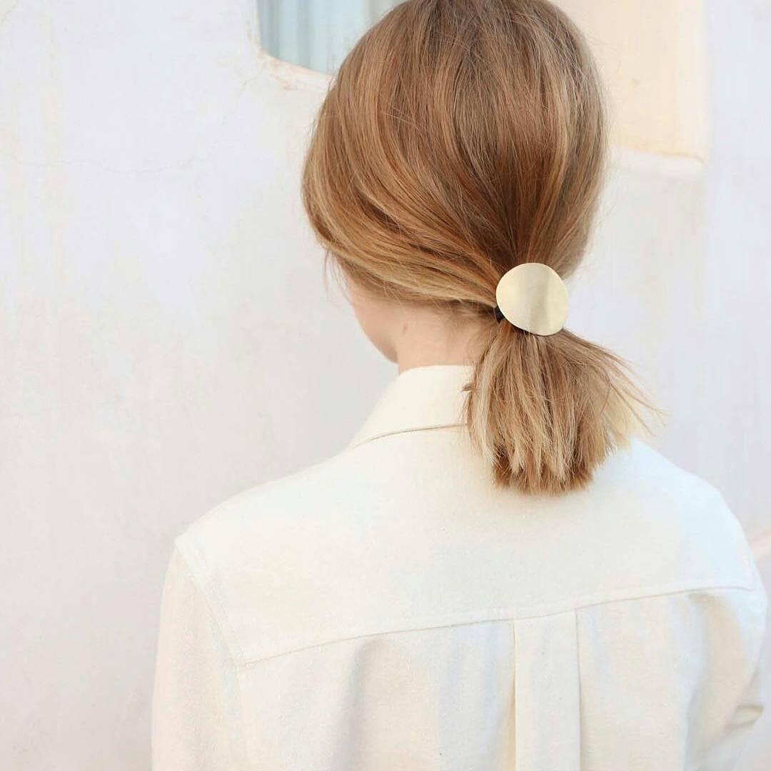 Disc Hair Tie, Metal: Brass