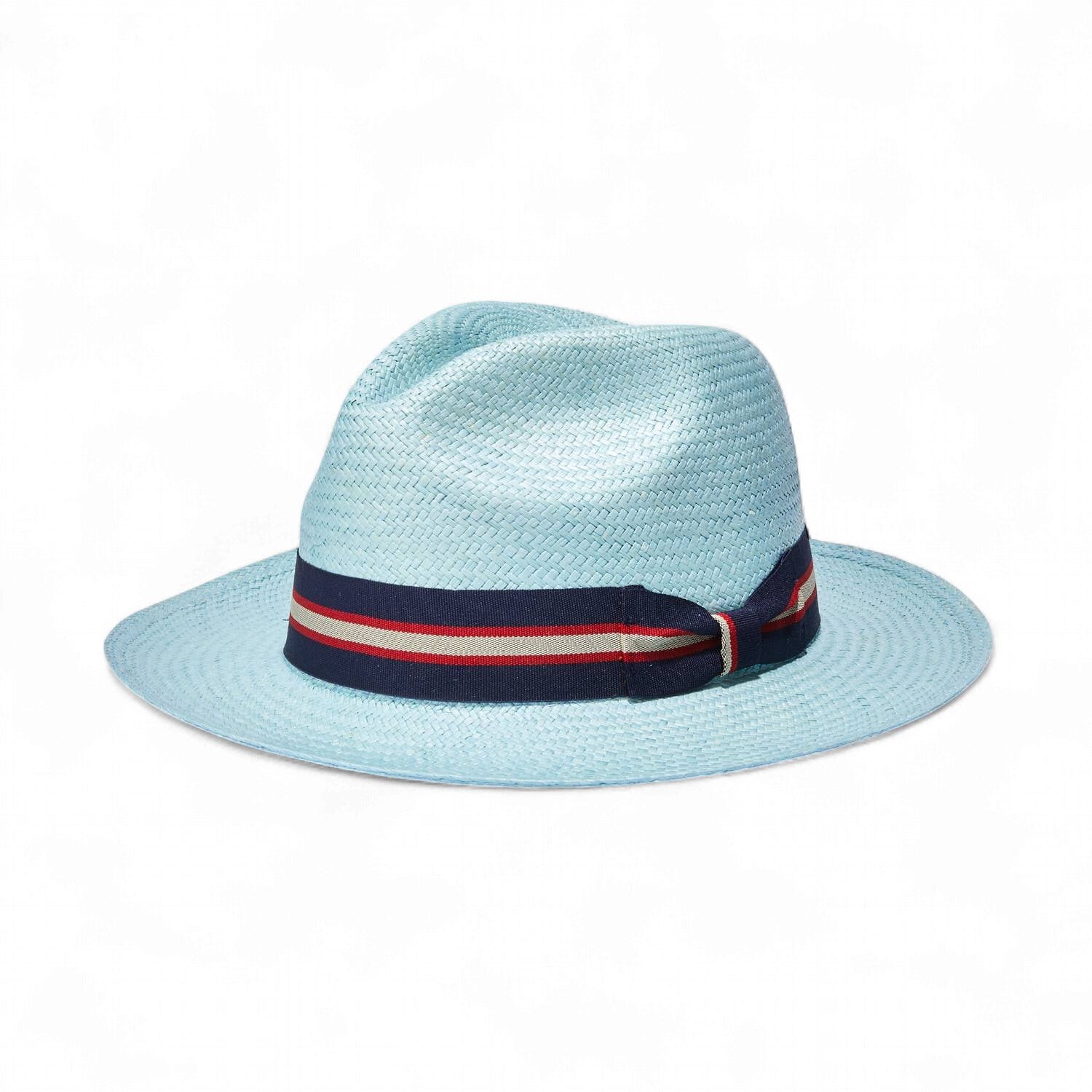 Classic Blue Panama Hat -  Handmade Straw Summer Hat