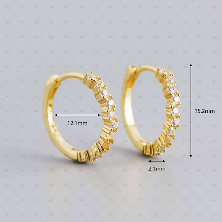 S925 Silver Zircon Round Earrings