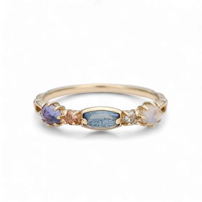 925 Sterling Silver Multi-Gemstone Topaz Labradorite Ring