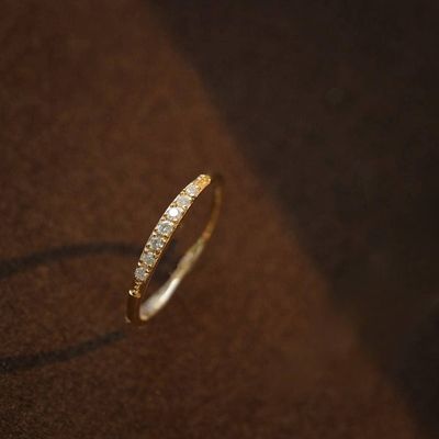 S925 Sterling Silver Plated 18K Zircon Ring