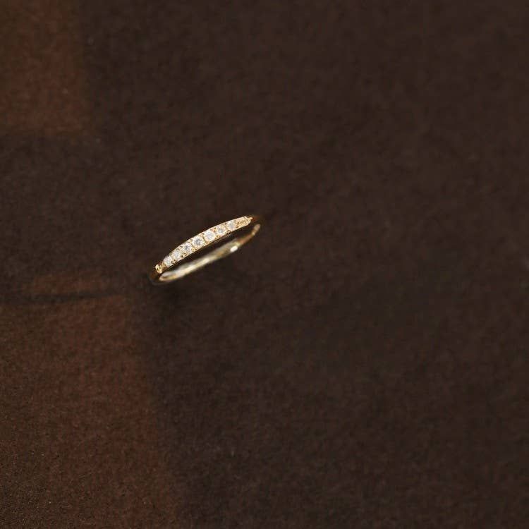 S925 Sterling Silver Plated 18K Zircon Ring