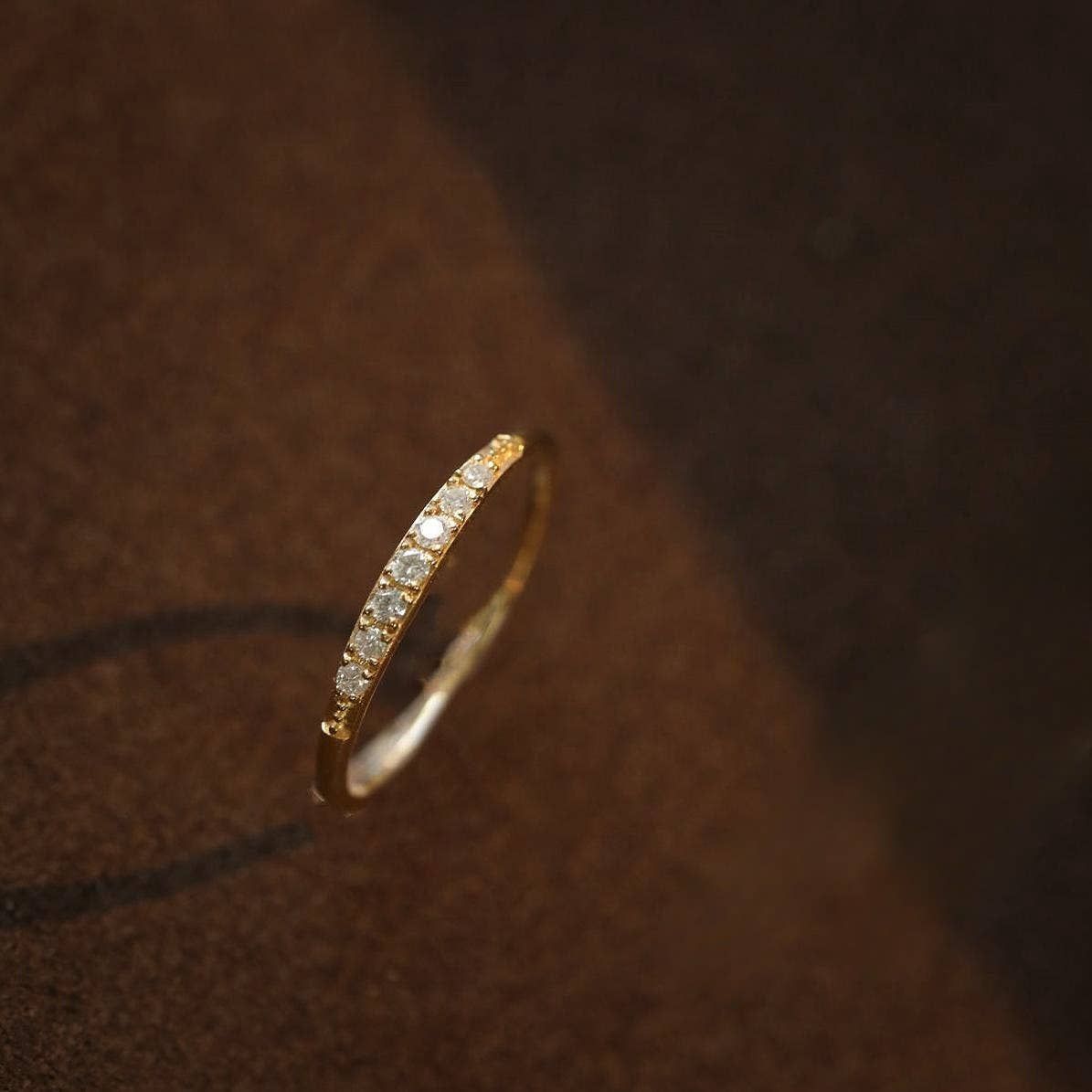 S925 Sterling Silver Plated 18K Zircon Ring, Color: Yellow Gold, Size: 7