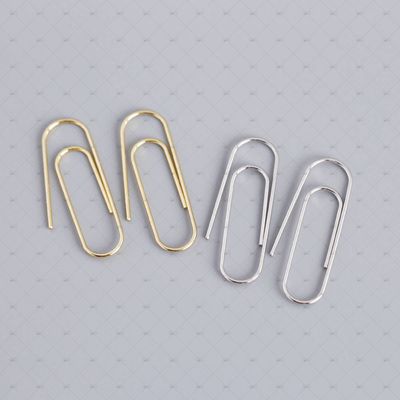 S925 Silver Paperclip Shape Earrings