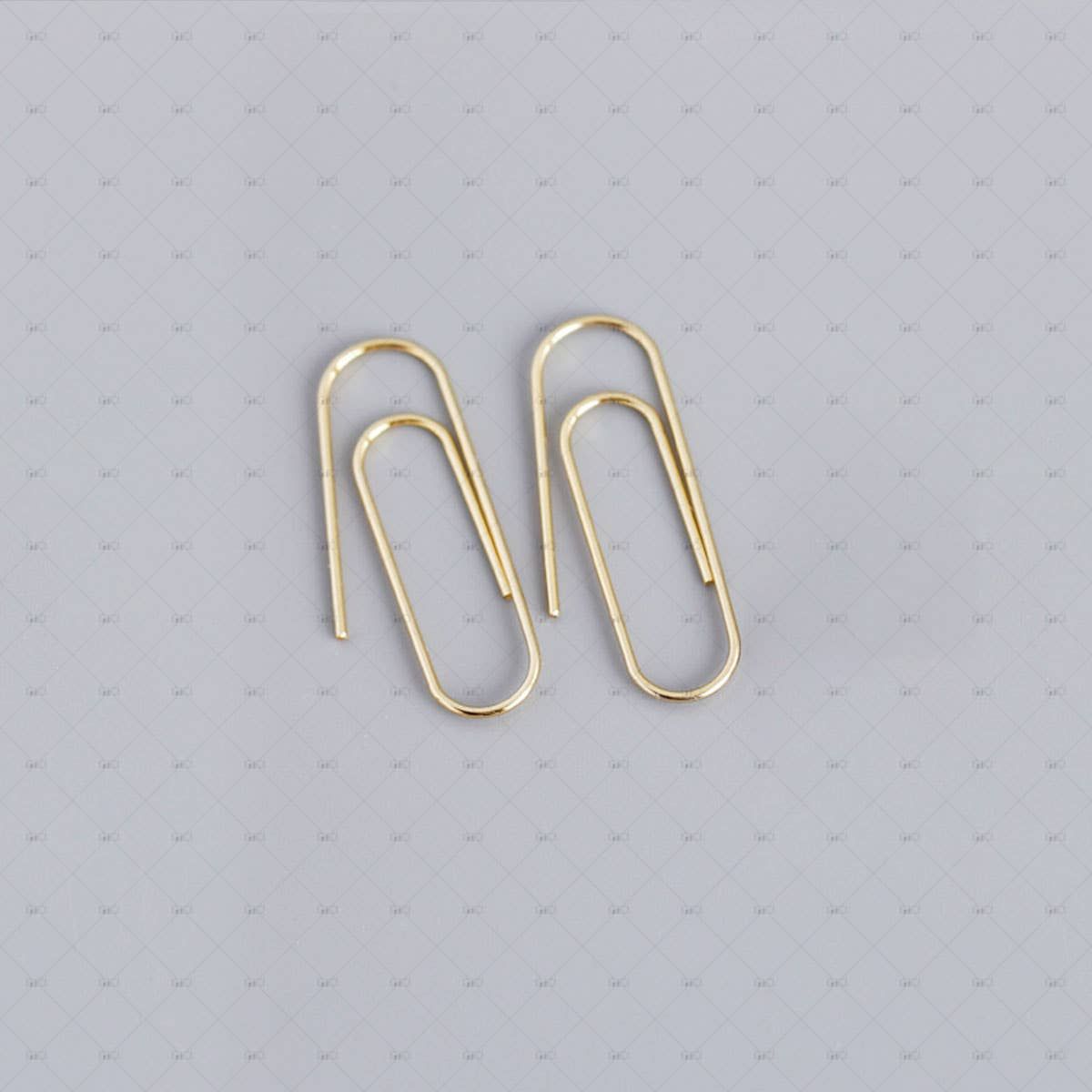 S925 Silver Paperclip Shape Earrings, Color: Yellow Gold