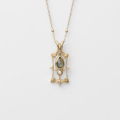 S925 Sterling Silver Labradorite Freshwater Pearl Necklace