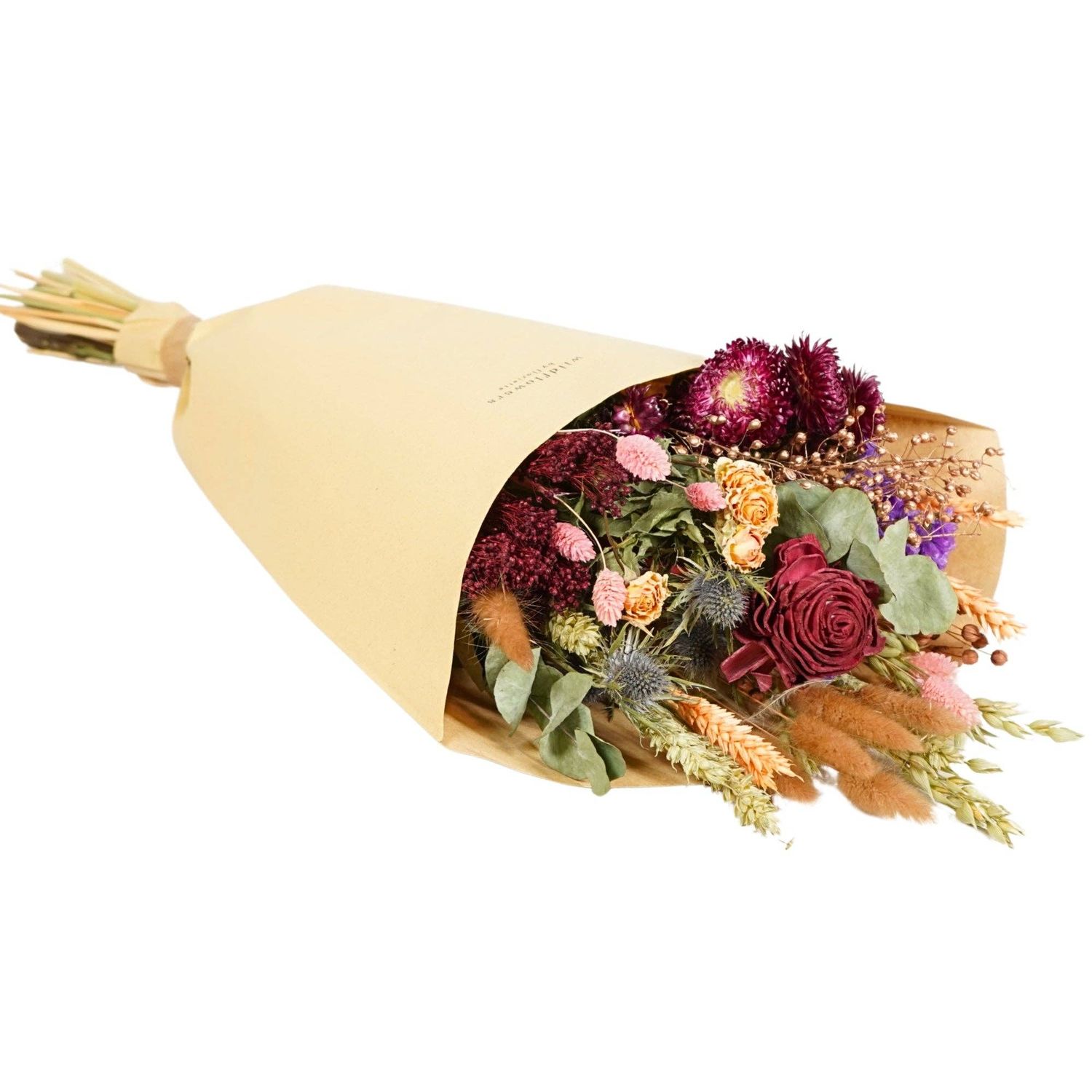 Dried Flowers - Field Bouquet - Burgundy, Size: Large