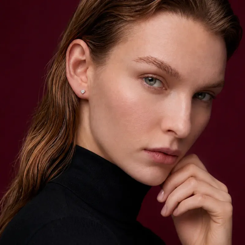 Heart Cut Stud Earrings
