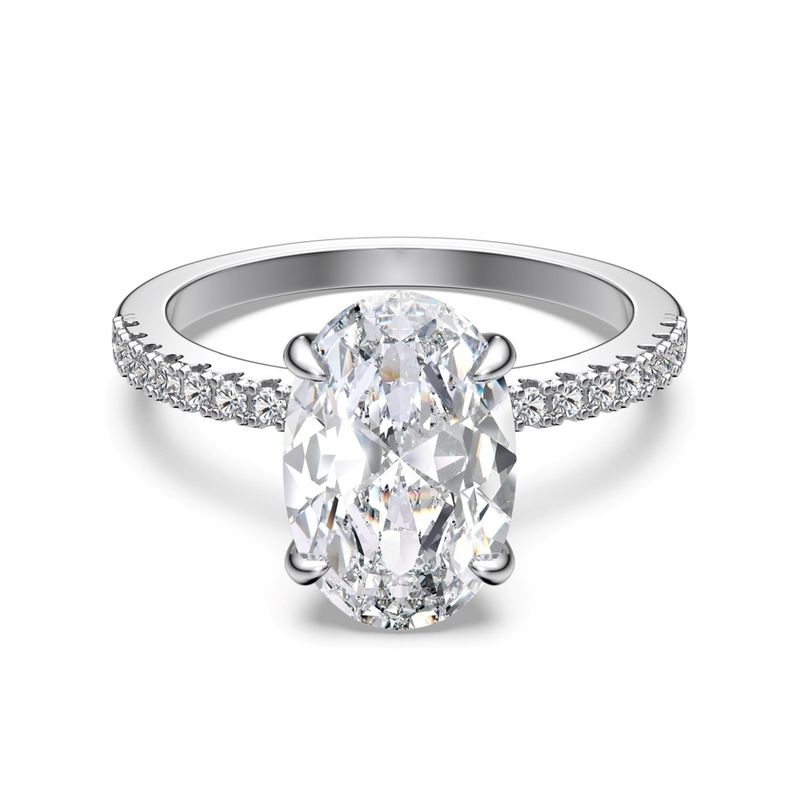 3ct Moissanite Oval Solitaire Ring