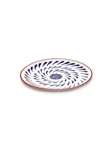 BREAKFAST PLATE ASS/4 RED BLUE BAZAAR