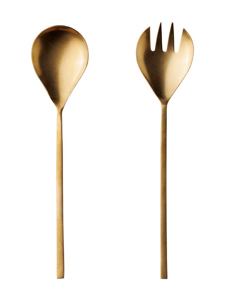 Salad servers antique gold