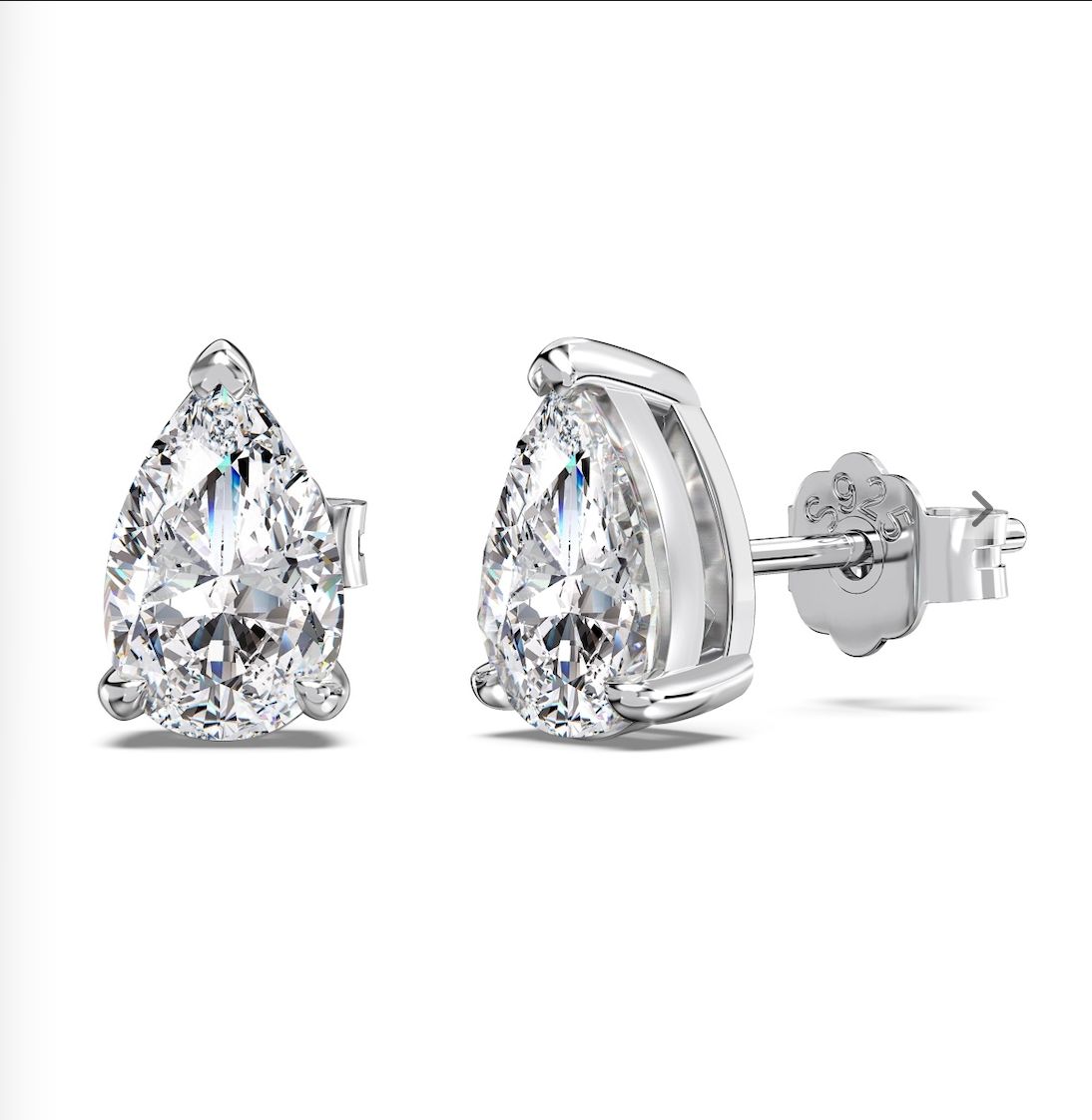 Pear Cut Stud Earrings, Size: Mini