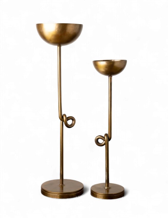 Candle stand Nihal brass patina, Size: M