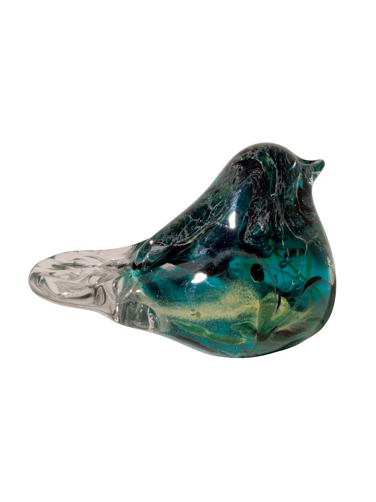 Black &amp; dark turquoise glass bird