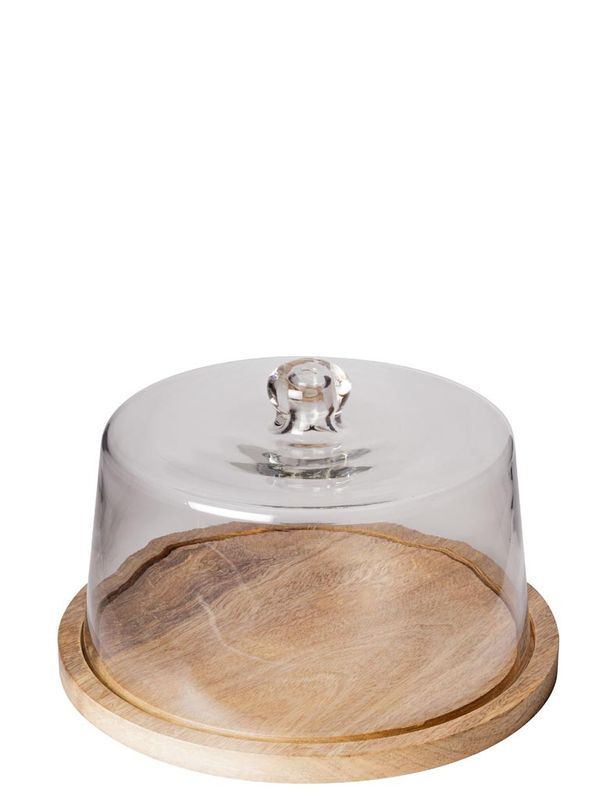 Round tray 30cm with glass cover