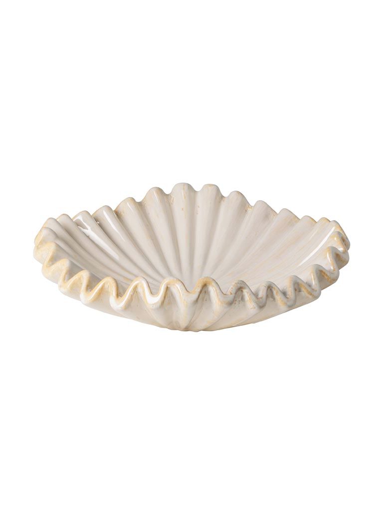 Large beige stoneware fruit bowl Médusa