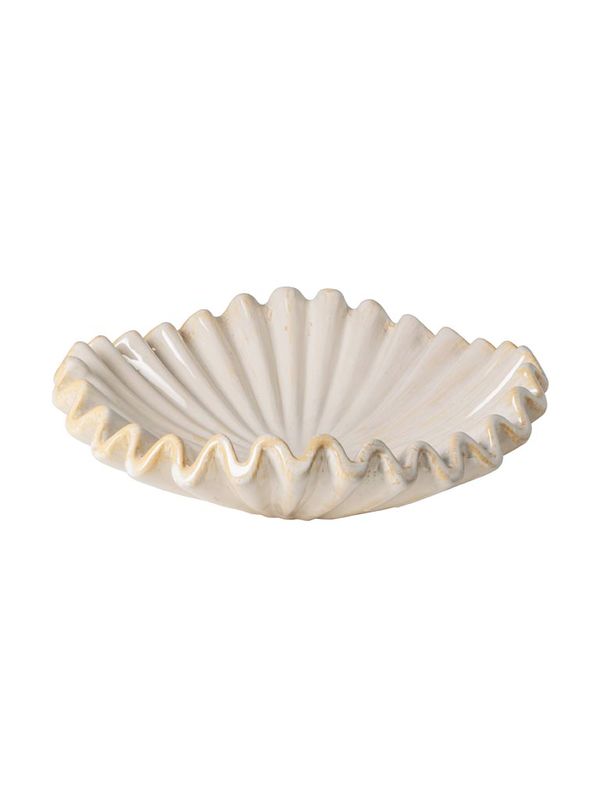 Large beige stoneware fruit bowl Médusa