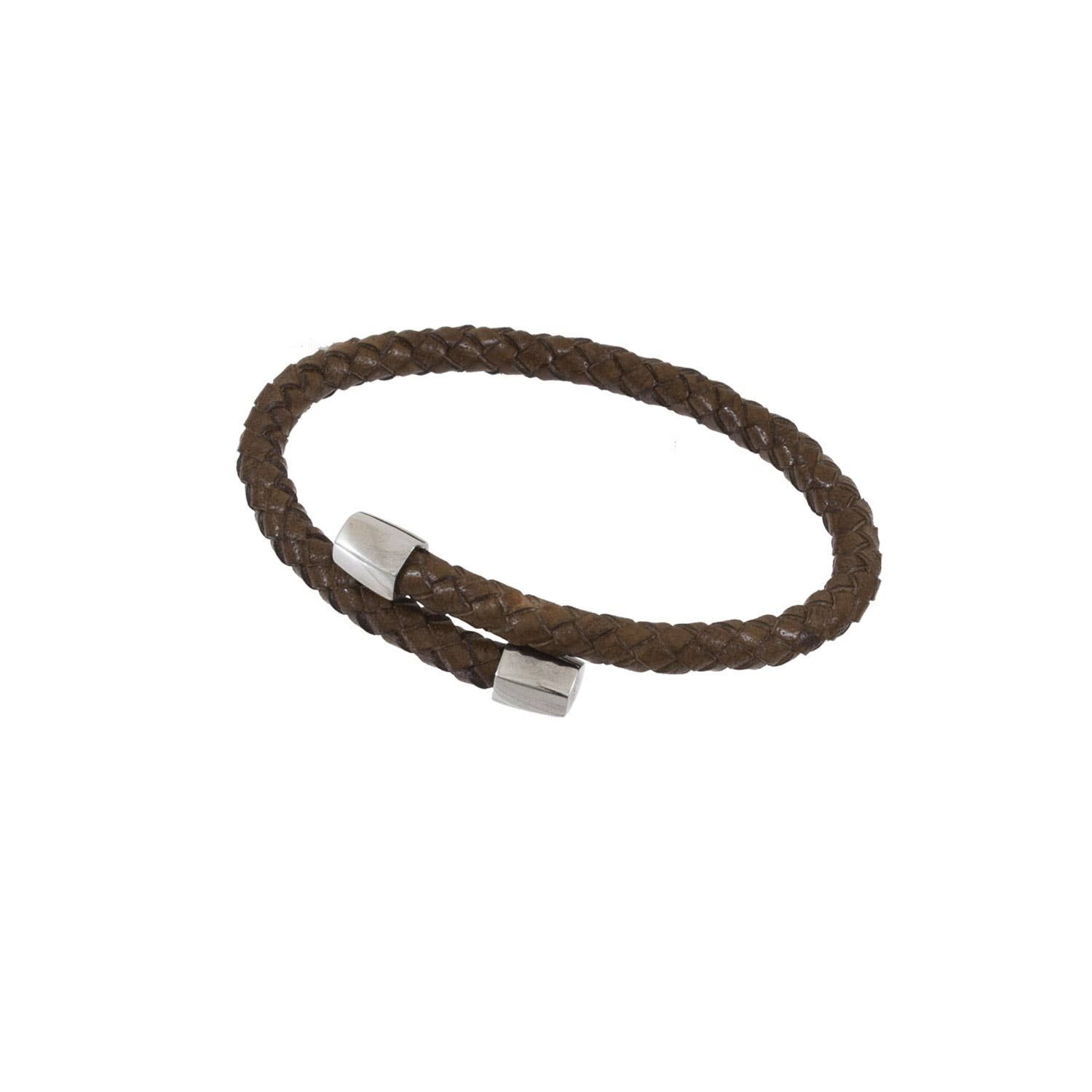 ALESSANDRO unisex bracelet in Moro leather and steel