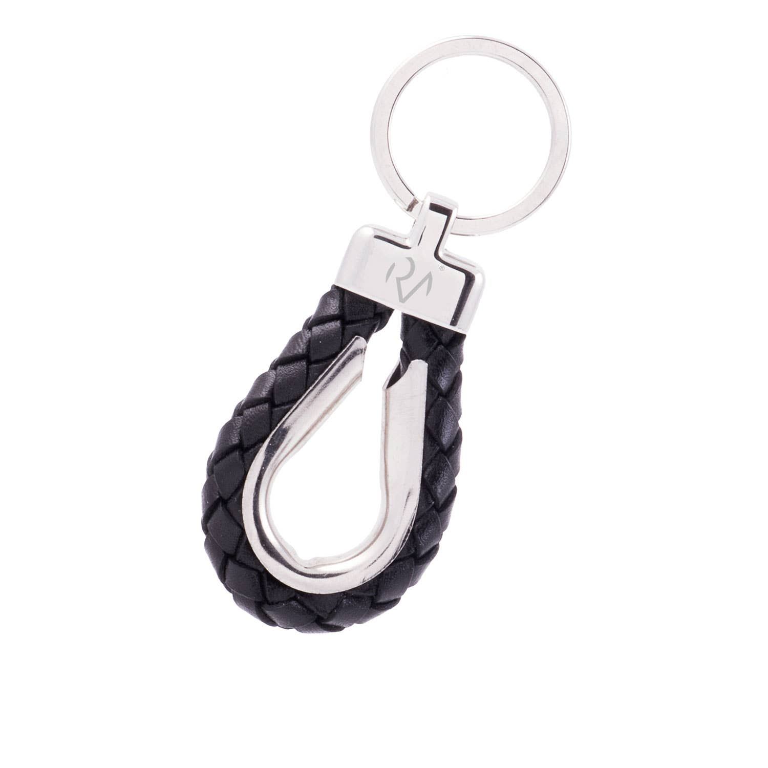 Black leather keychain with cable tensioner