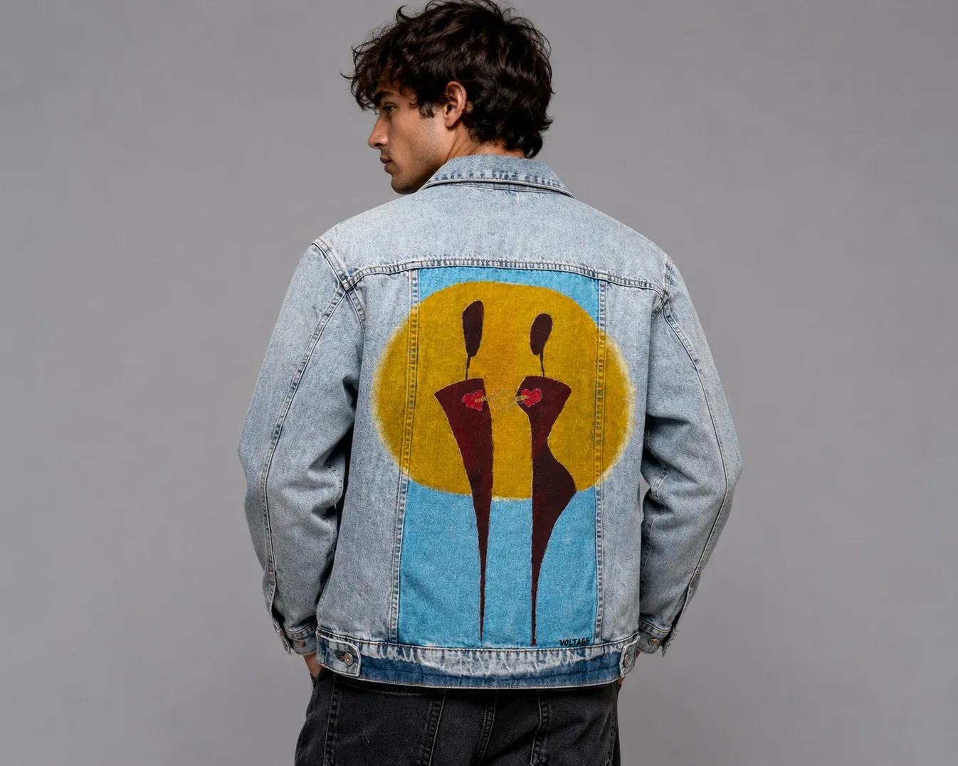 Hand Painted Jacket - Soul Connection, Size: L